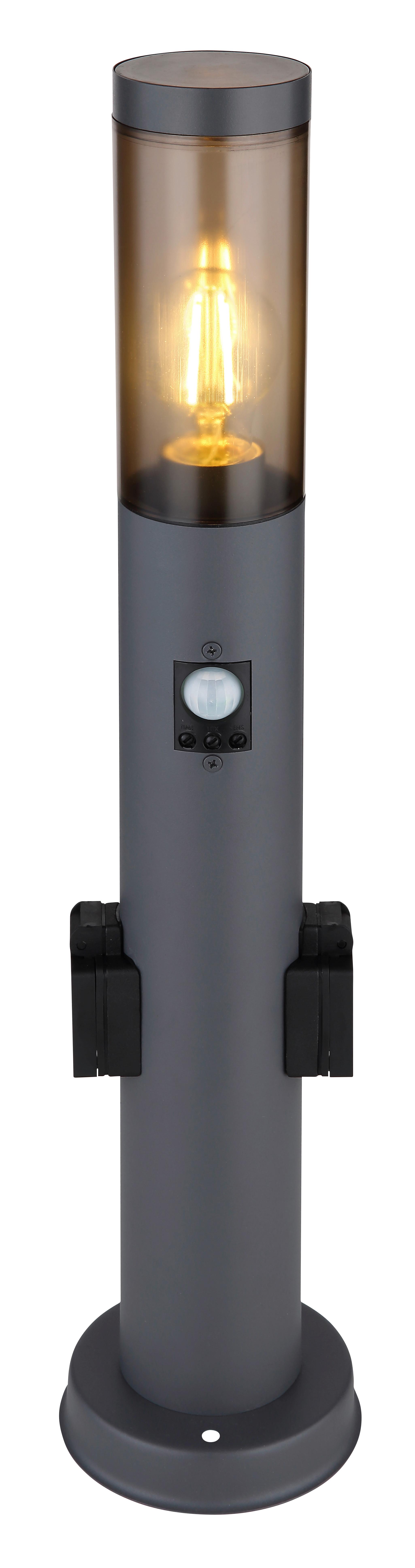 Außenleuchte Mit Bewegungsmelder 15 W - Anthrazit/Grau, Design, Kunststoff/Metall (12,7/60cm) - Globo