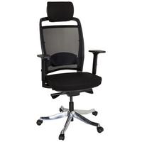 Drehstuhl Ikast I Schwarz - Silberfarben/Schwarz, MODERN, Kunststoff/Textil (68/120/55cm) - MID.YOU