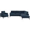 Sitzgarnitur Bali - Schwarz/Dunkelblau, Design, Textil (250/202cm) - Livetastic