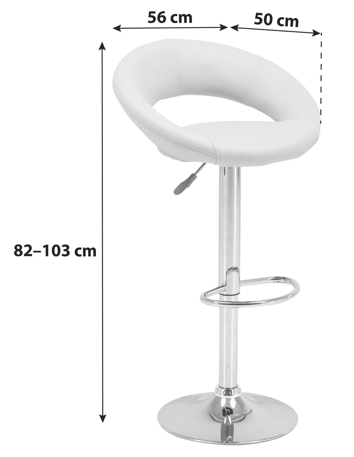 Barhocker höhenverstellbar mit Lehne Scott Braun/Chrom - Braun, MODERN, Holz/Kunststoff (56/82-103/50cm)