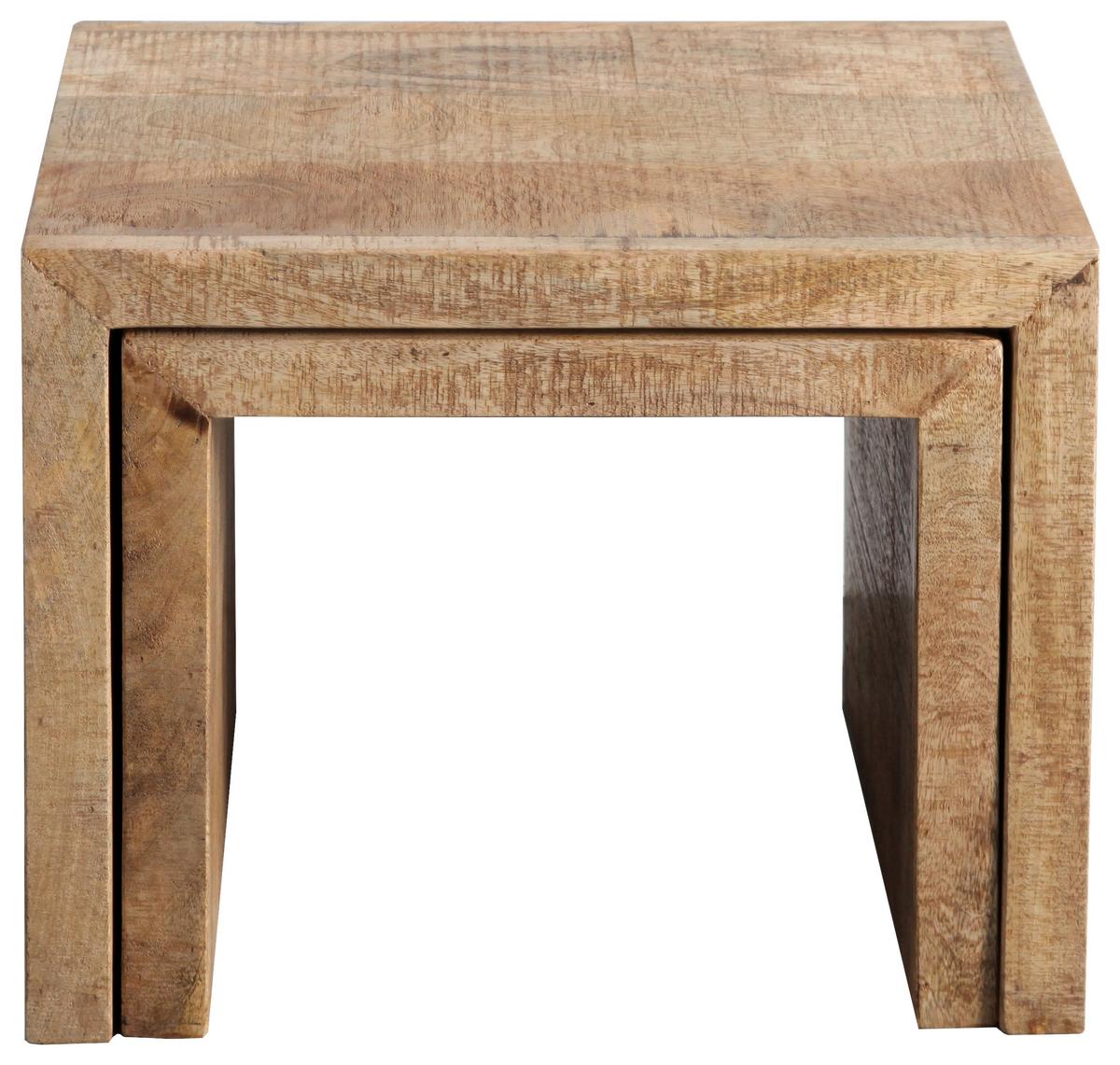 SADA STOLKŮ EVEREST -EXKLUSIV- - černá/přírodní barvy, Natur, dřevo (55-45/45-40/35cm)