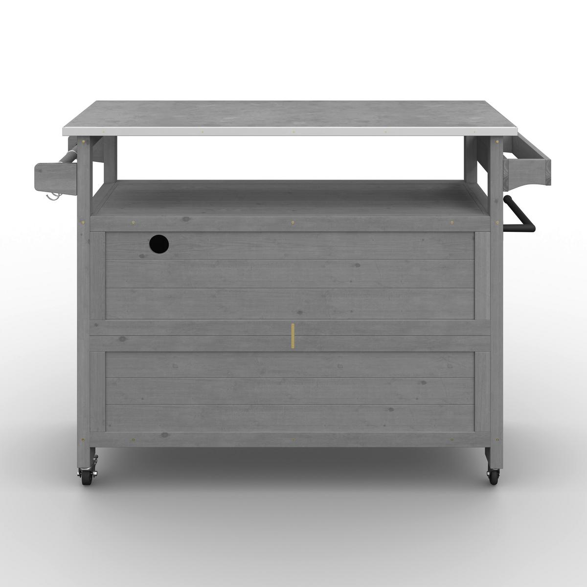 SKŘÍŇ JADA - šedá, Moderní, kov/dřevo (128/92/47cm) - Bessagi Garden