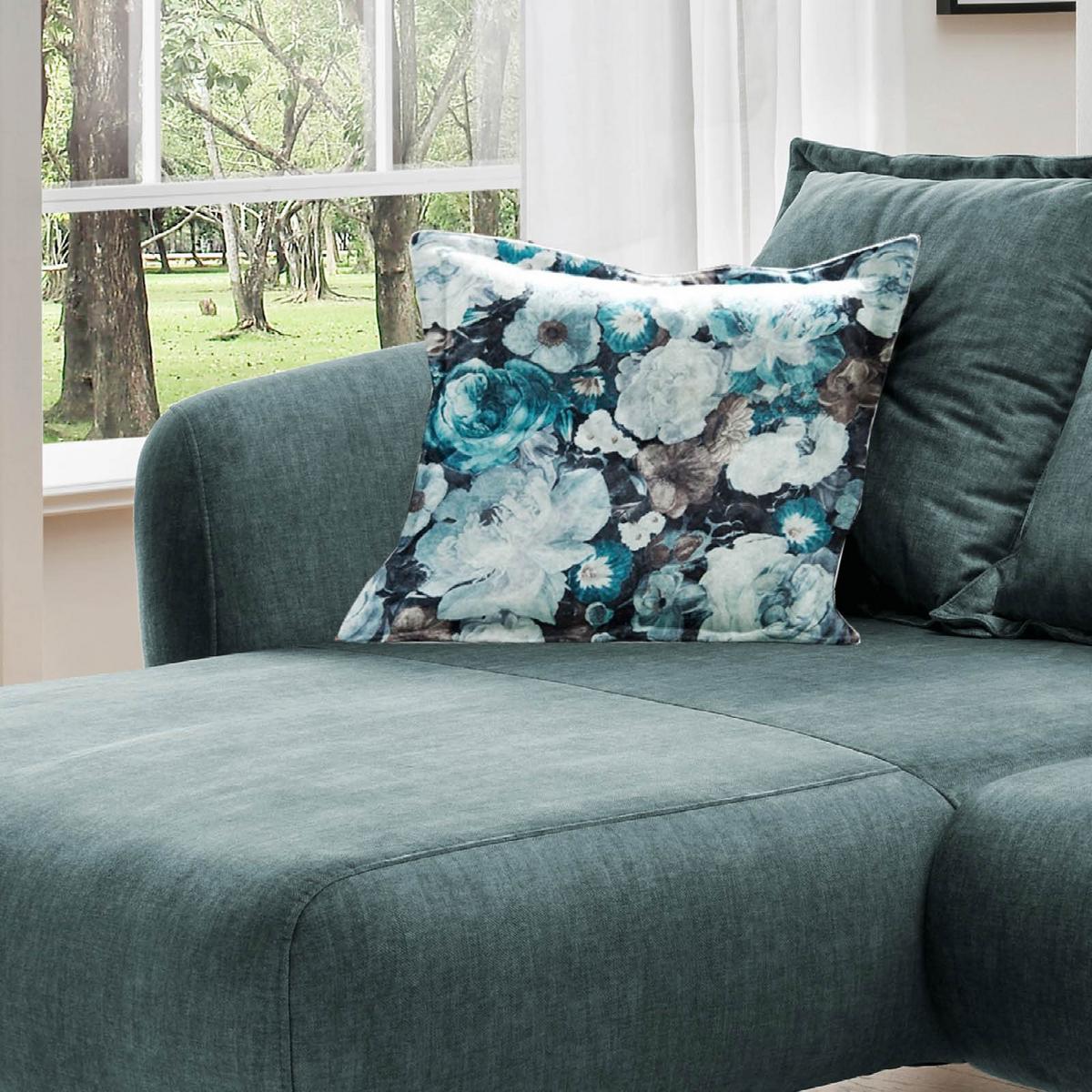 Ecksofa Baggio Dblau/Dgrün S:277/162cm - Blau/Buchefarben, MODERN, Holz/Textil (277/162cm) - Livetastic