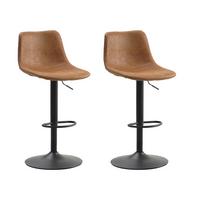 BARHOCKER-SET Glenn Cognac B: 45cm - Cognac/Schwarz, Basics, Textil/Metall (45/90/52cm) - MID.YOU