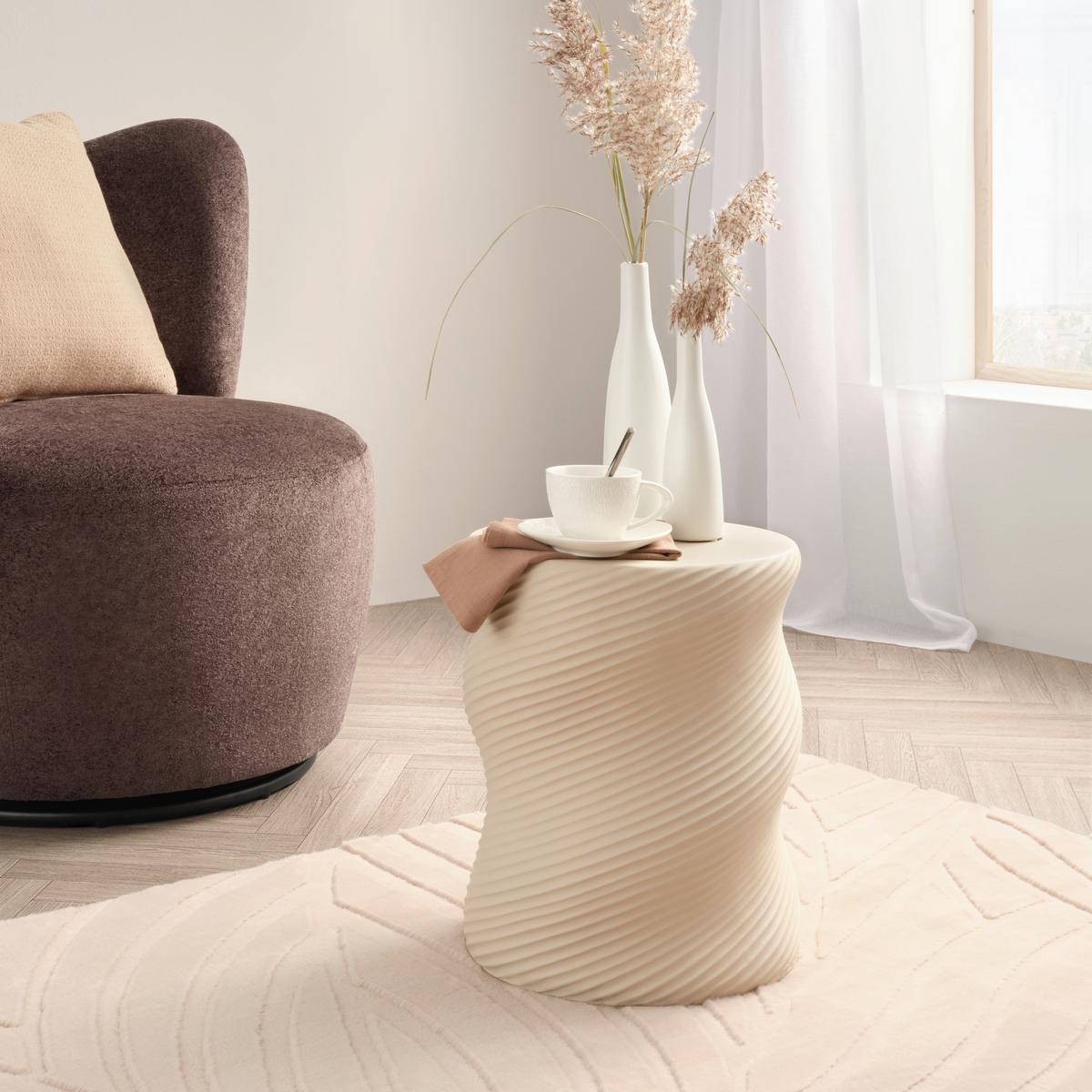 Taburetka Milo, sivobéžová - sivobéžová, Modern, kameň (32/40cm) - Mömax