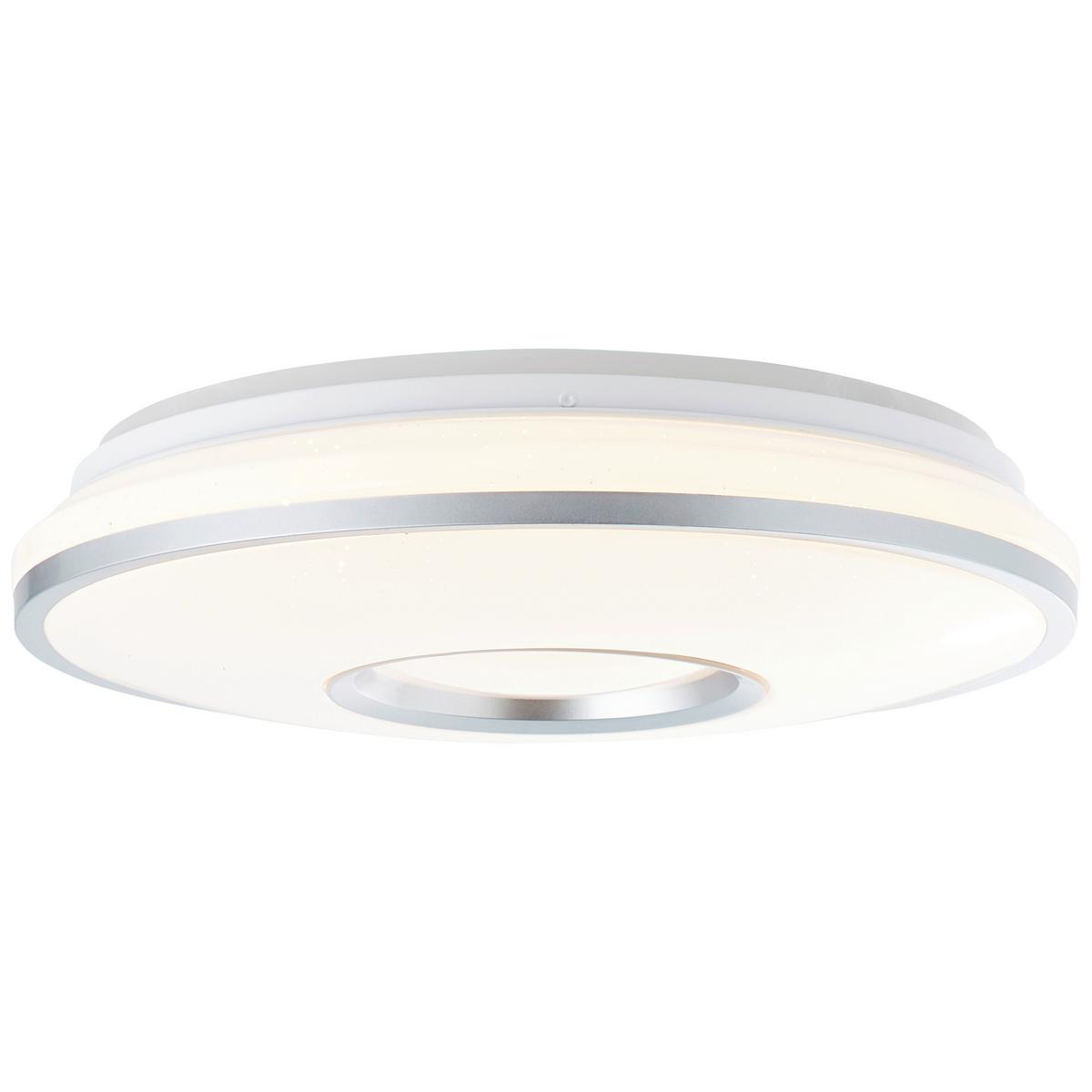 LED-Deckenleuchte Visitation Ø 39 cm mit Sternenhimmel - Silberfarben/Weiß, Design, Kunststoff/Metall (39/10,3cm) - Brilliant