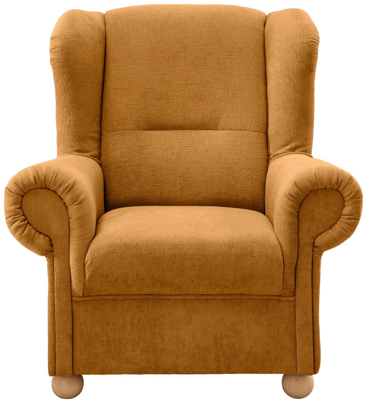 Ohrensessel Torello Goldfarben B: 92cm - Wildeiche/Goldfarben, KONVENTIONELL, Textil (92/102/89cm) - Livetastic