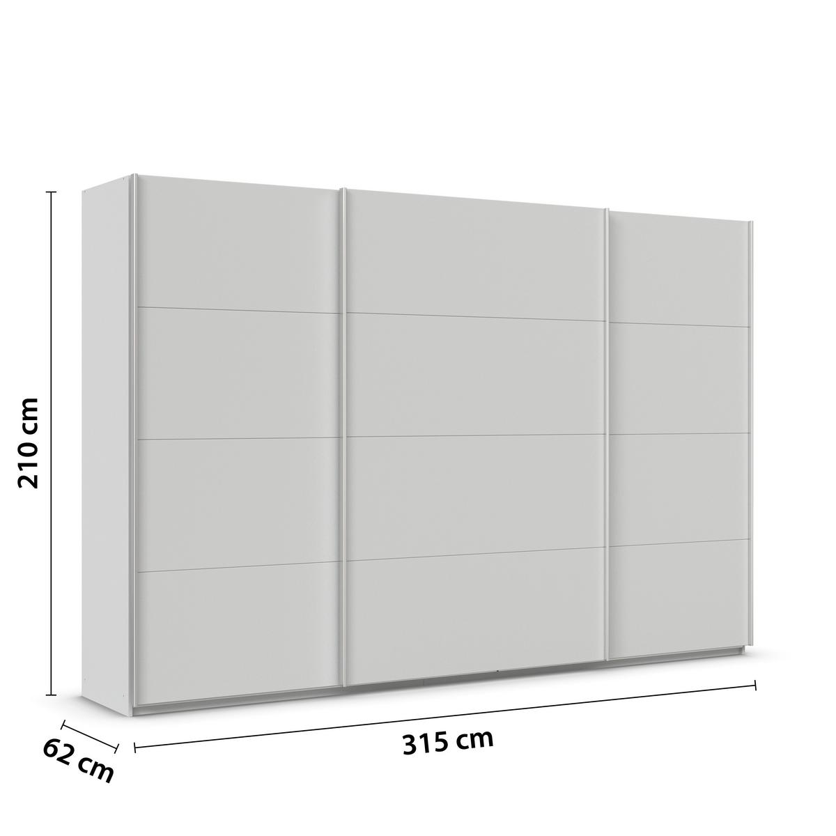Tolóajtós Szekrény Feldkirch  315/210 Cm - világosszürke, Modern, faalapú anyag (315/210/62cm)