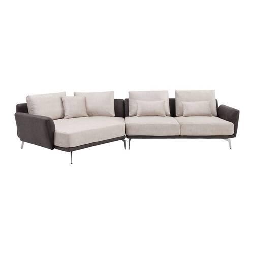 Sedacia súprava MARA - chrómová/tmavosivá, Modern, kov/drevo (351/69/163cm) - Bessagi Home
