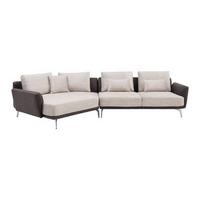 Sedacia súprava MARA - chrómová/tmavosivá, Modern, kov/drevo (351/69/163cm) - Bessagi Home