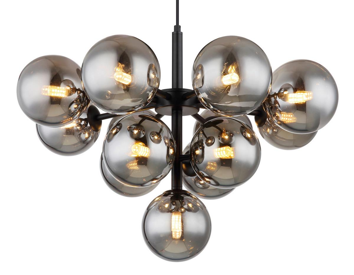 Függőlámpa 56143-13 - fekete, Design, Üveg/fém (56/120cm) - Globo