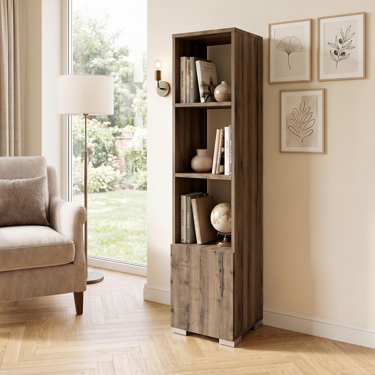 Regal Kuzey Nussbaumfarben B: 31cm - Nussbaumfarben, Design, Holzwerkstoff (31/136/30cm) - Livetastic