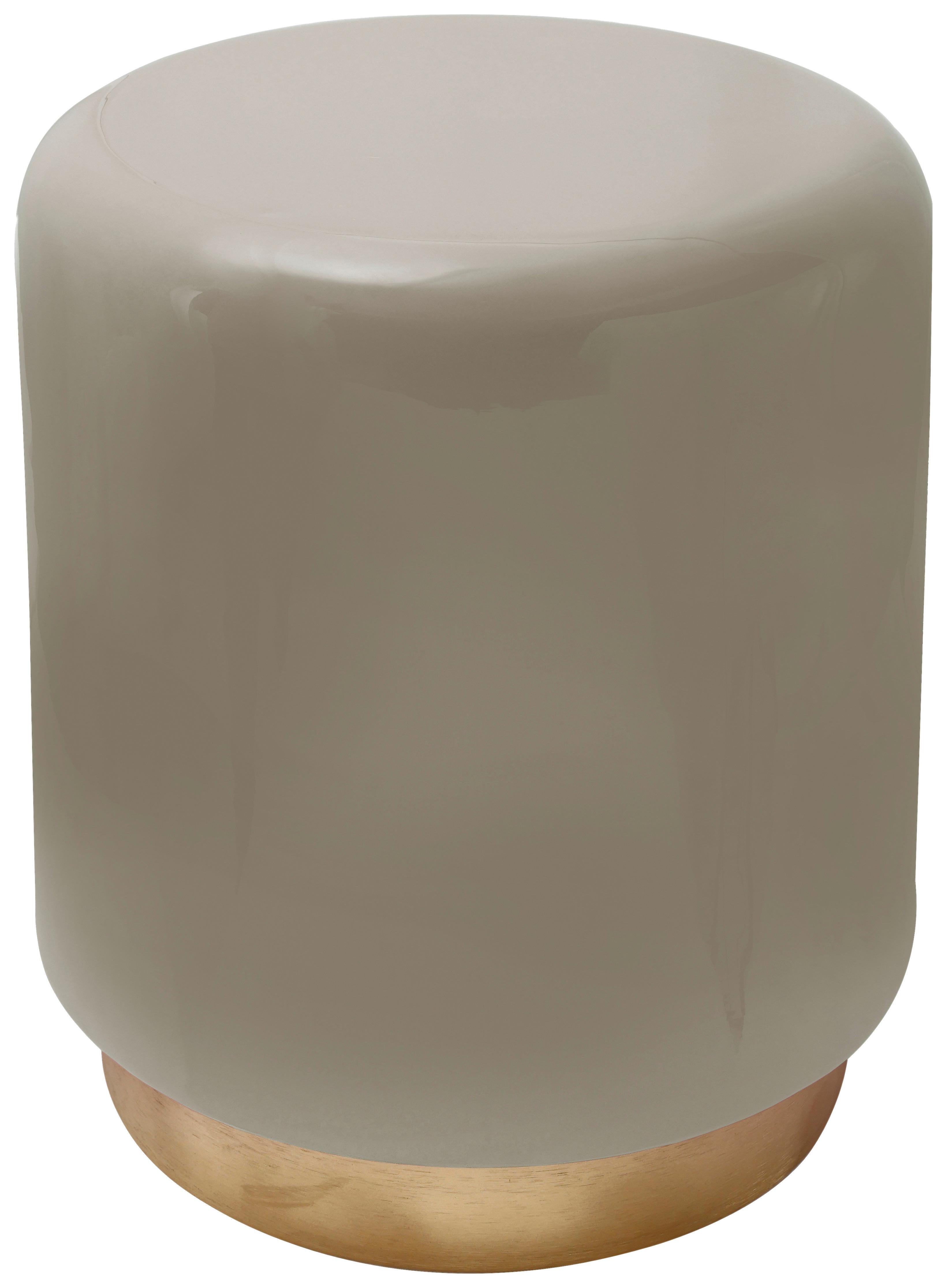 PRÍRUČNÝ STOLÍK ART DECO TAUPE - sivohnedá/zlatá, Design, kov (35/44,5cm) - MID.YOU