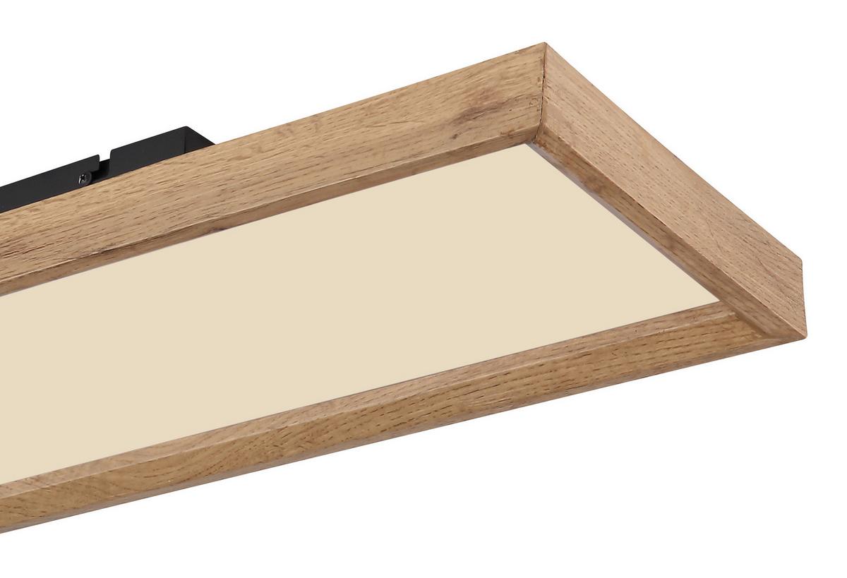 Led-deckenleuchte 41595d4 L: 80 Cm - Opal/Naturfarben, Natur, Holzwerkstoff/Kunststoff (80/20/8,5cm) - Globo