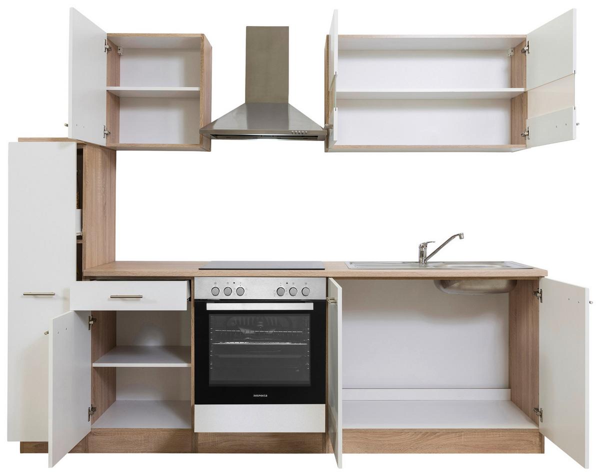 Küchenblock Merle Küchenblock 240 cm - Eichefarben/Weiß, Basics, Holzwerkstoff (240cm) - Respekta