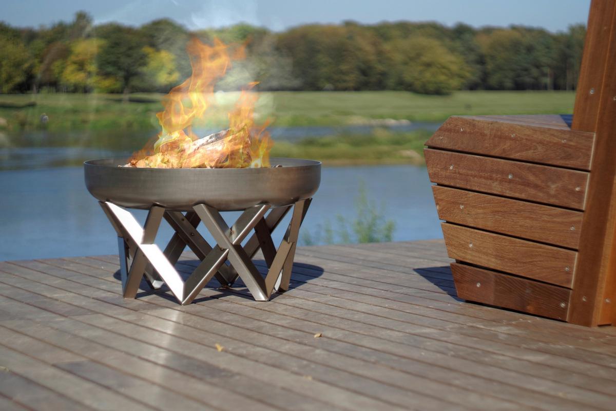 Feuerschale Venta XXL Edelstahl - Edelstahlfarben, Basics, Metall (63/63/35cm)