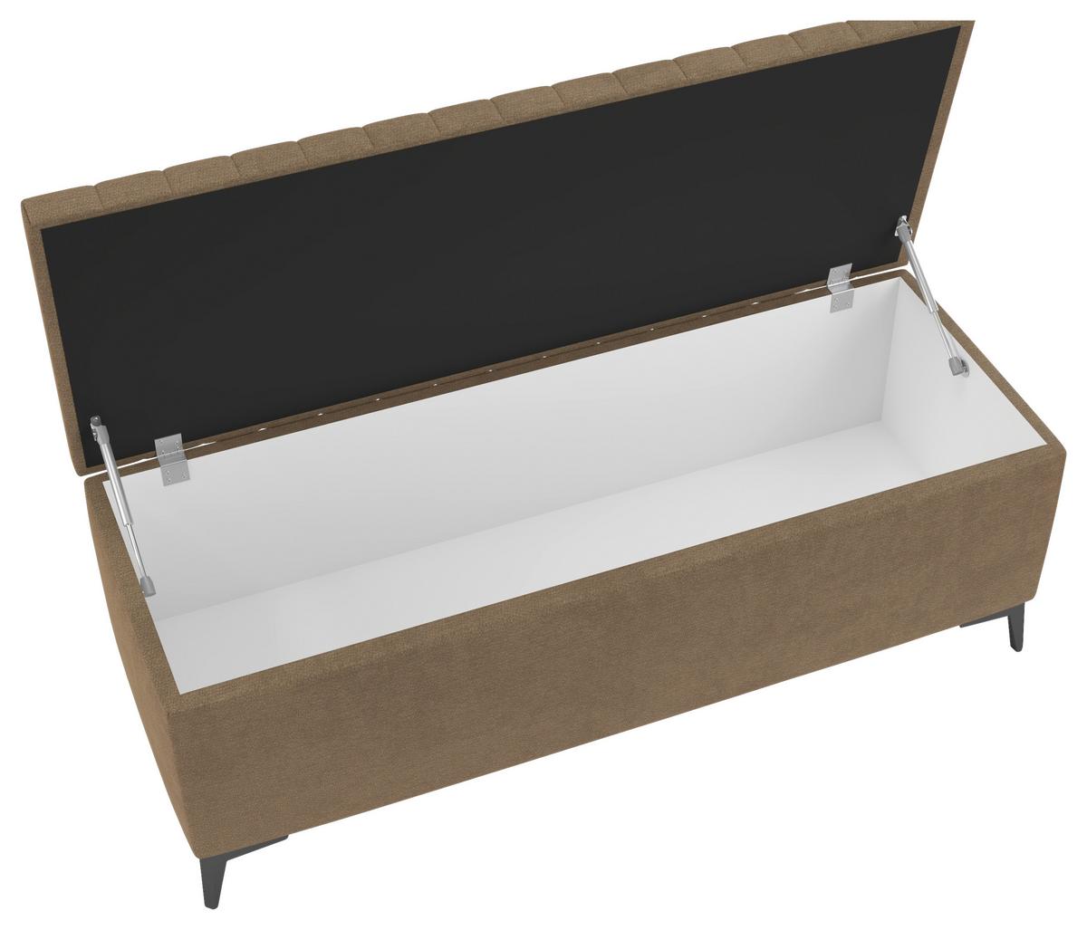 Lavica k posteli SANTI hnedá - hnedá/čierna, Modern, kov/kompozitné drevo (144/56/54cm)