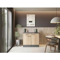 BUFFET Oliver, Grau Artisan B: 100cm - Eiche Artisan/Grau, Trend, Holzwerkstoff (100/90/60cm) - Respekta