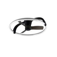 Deckenventilator Stockholm Schwarz D: 73,5 cm - Schwarz, Design, Kunststoff (73,5/23cm)