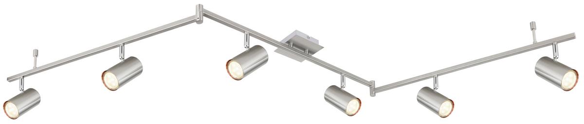 Strahler 6-Flammig verstellbar L: 180 cm - Design, Metall (180/10/18,5cm) - Globo