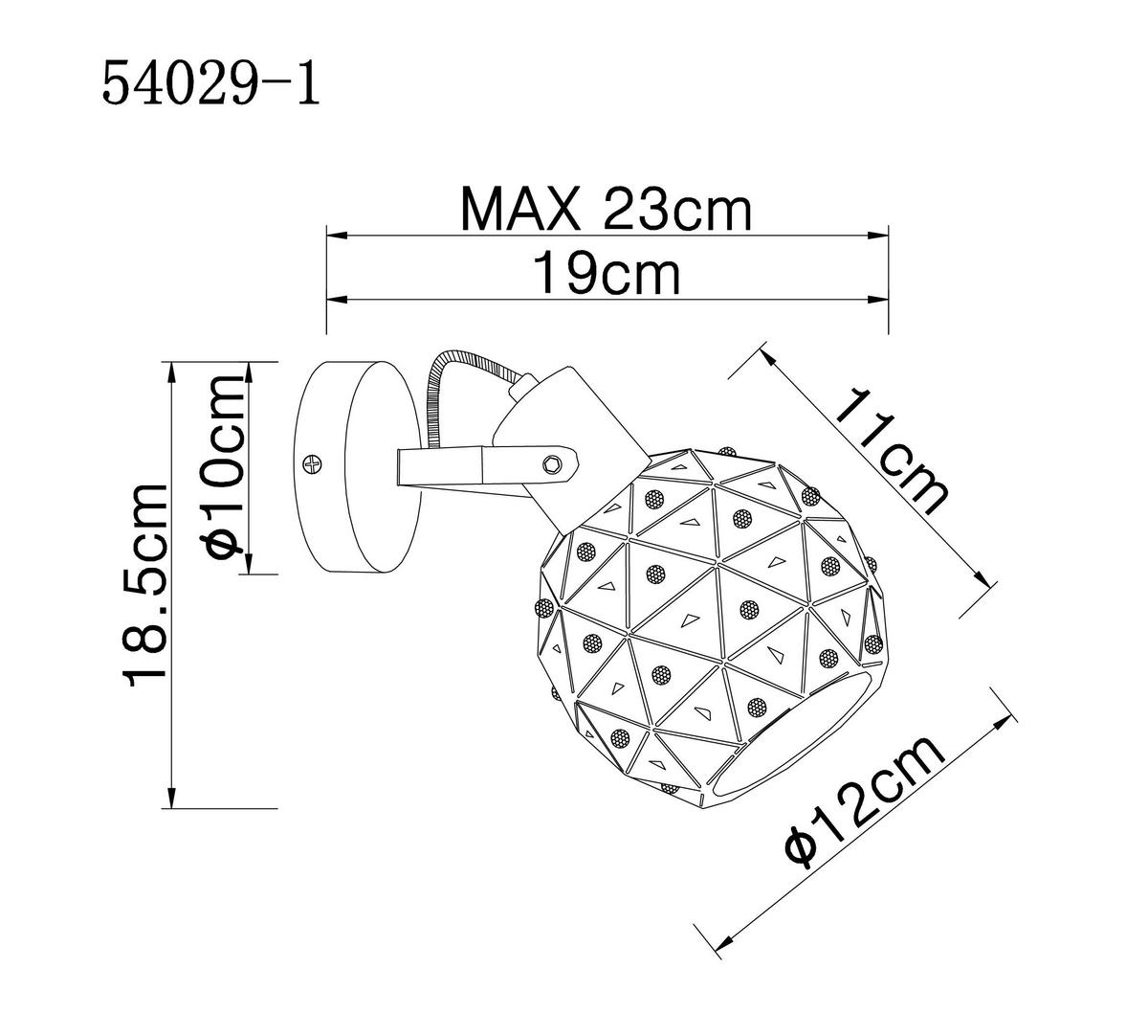 Strahler Jodie 1-Flammig verstellbar Ø 12 cm - Klar/Goldfarben, Basics, Glas/Metall (12/23/18,5cm) - Globo