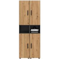 Wohnwand, The One 9, B: 65 cm Artisan Eiche Dekor/Grau - Schwarz/Eiche Artisan, Trend, Holzwerkstoff (65/178/34cm)