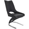 Schwingstuhl Sebastiano Lederlook Schwarz Gepolstert - Edelstahlfarben/Schwarz, MODERN, Textil/Metall (51/92,5/61cm)