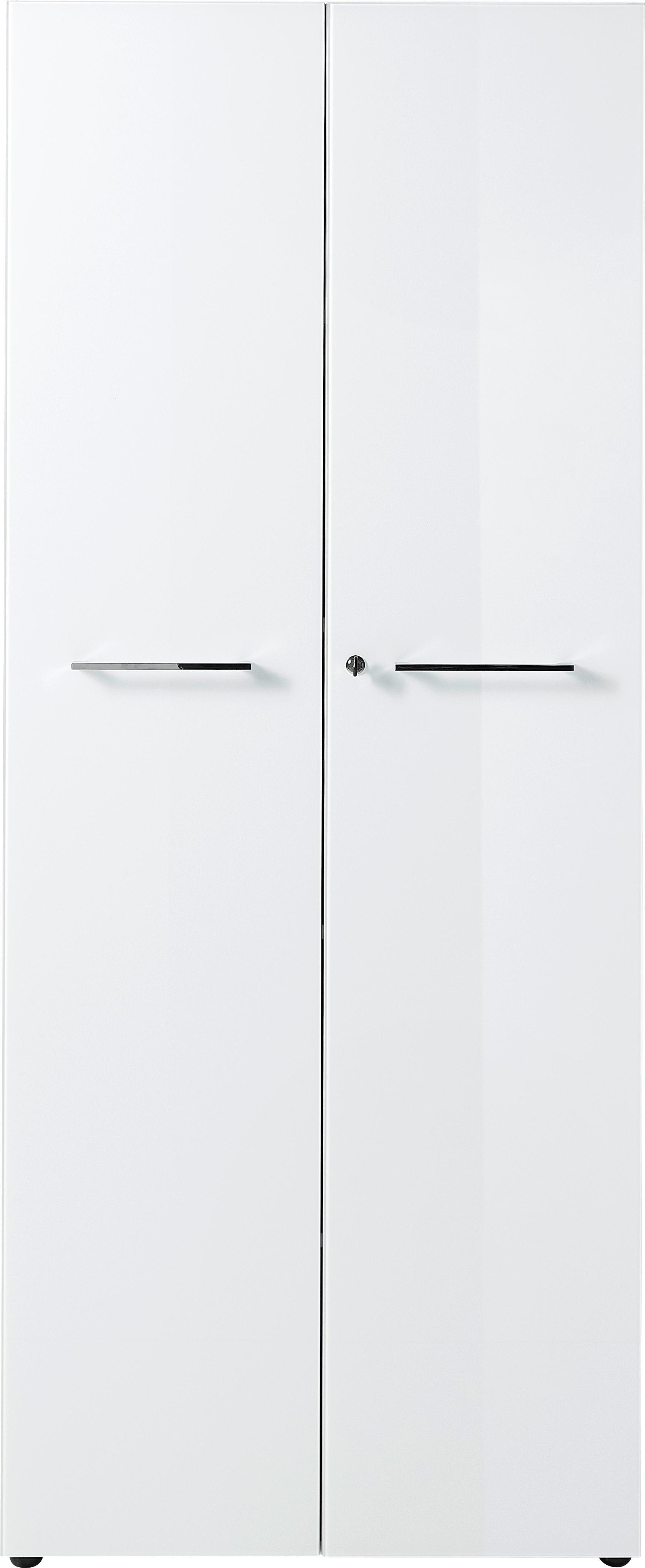 Aktenschrank Gw. Monteria Weiß - Weiß, MODERN, Glas/Holzwerkstoff (80/196/37cm) - Germania