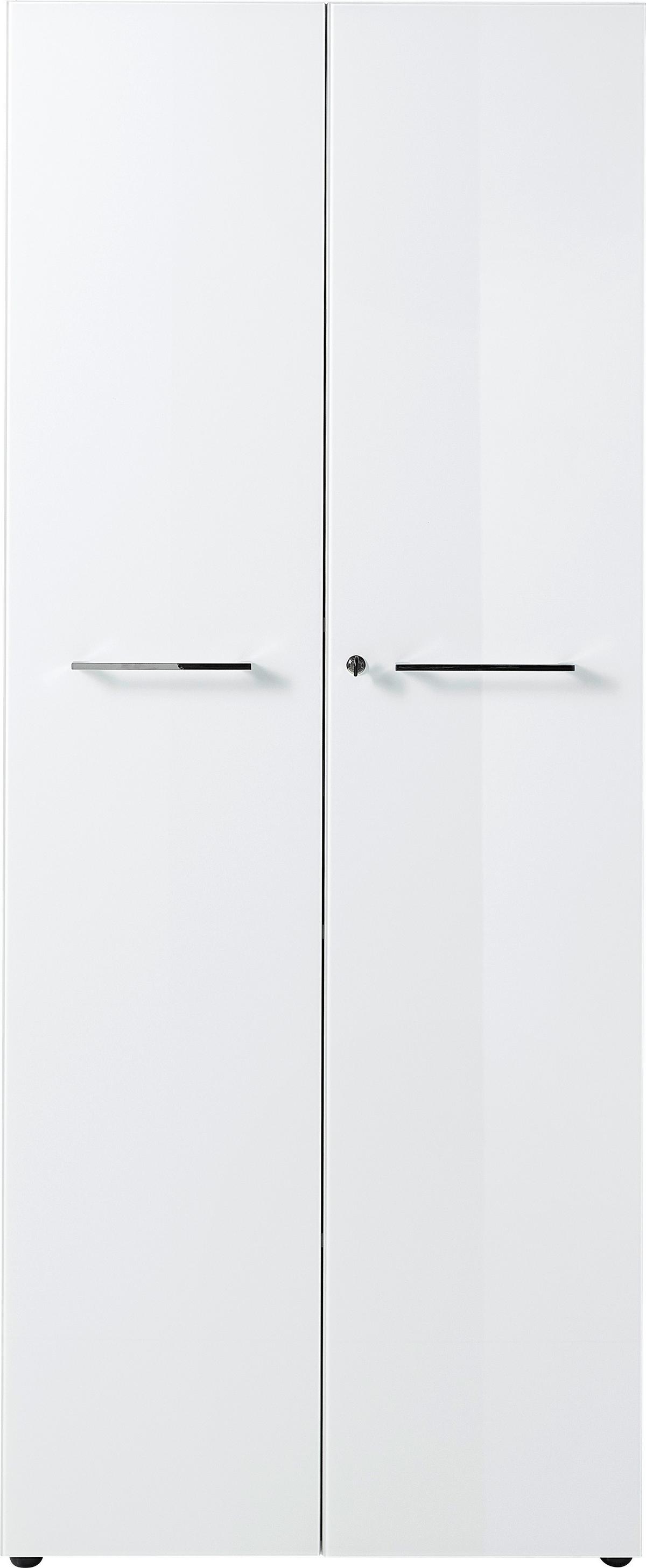 Aktenschrank Gw. Monteria Weiß - Weiß, MODERN, Glas/Holzwerkstoff (80/196/37cm) - Germania