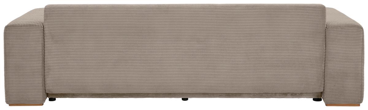 Schlafsofa Vouge Taupe Bettkasten, B: 255 Cm - Taupe/Buchefarben, KONVENTIONELL, Textil (255/86/123cm) - Livetastic