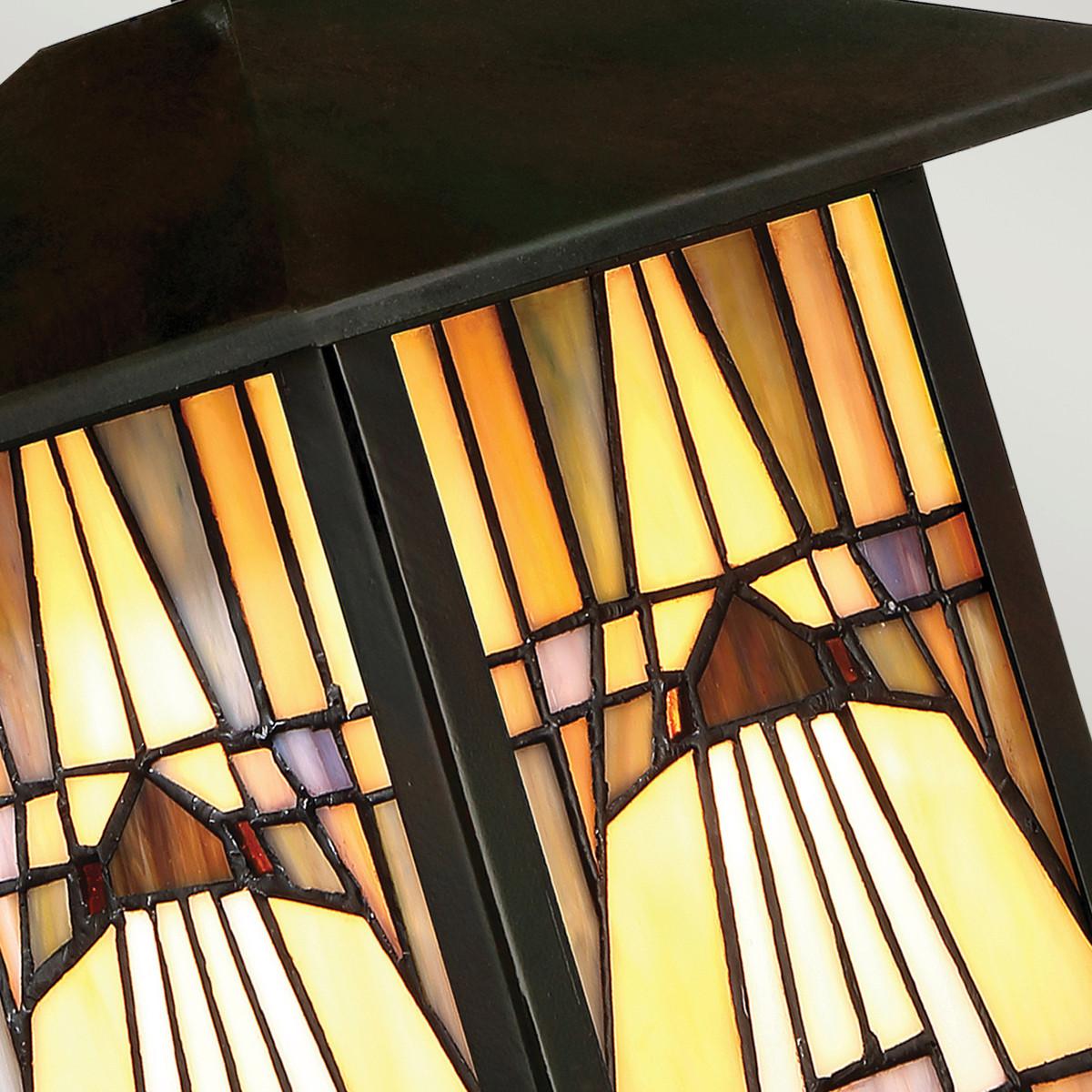 Außenwandleuchte 60 Watt Metall Glas, Wandmontage - Bronzefarben, KONVENTIONELL, Glas/Metall (17.8/28.7/22.6cm) - Elstead Lighting