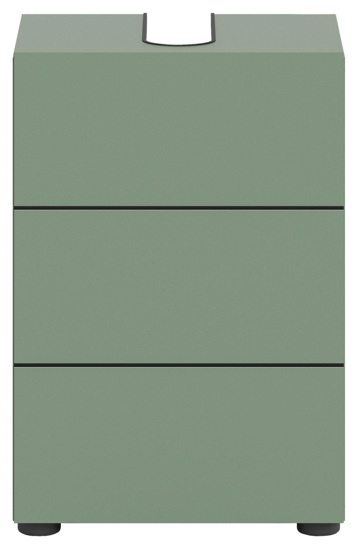 Waschbeckenunterschrank Vira Grün B: 38 Cm - Schwarz/Grün, MODERN, Holzwerkstoff (38/56/34cm) - MID.YOU