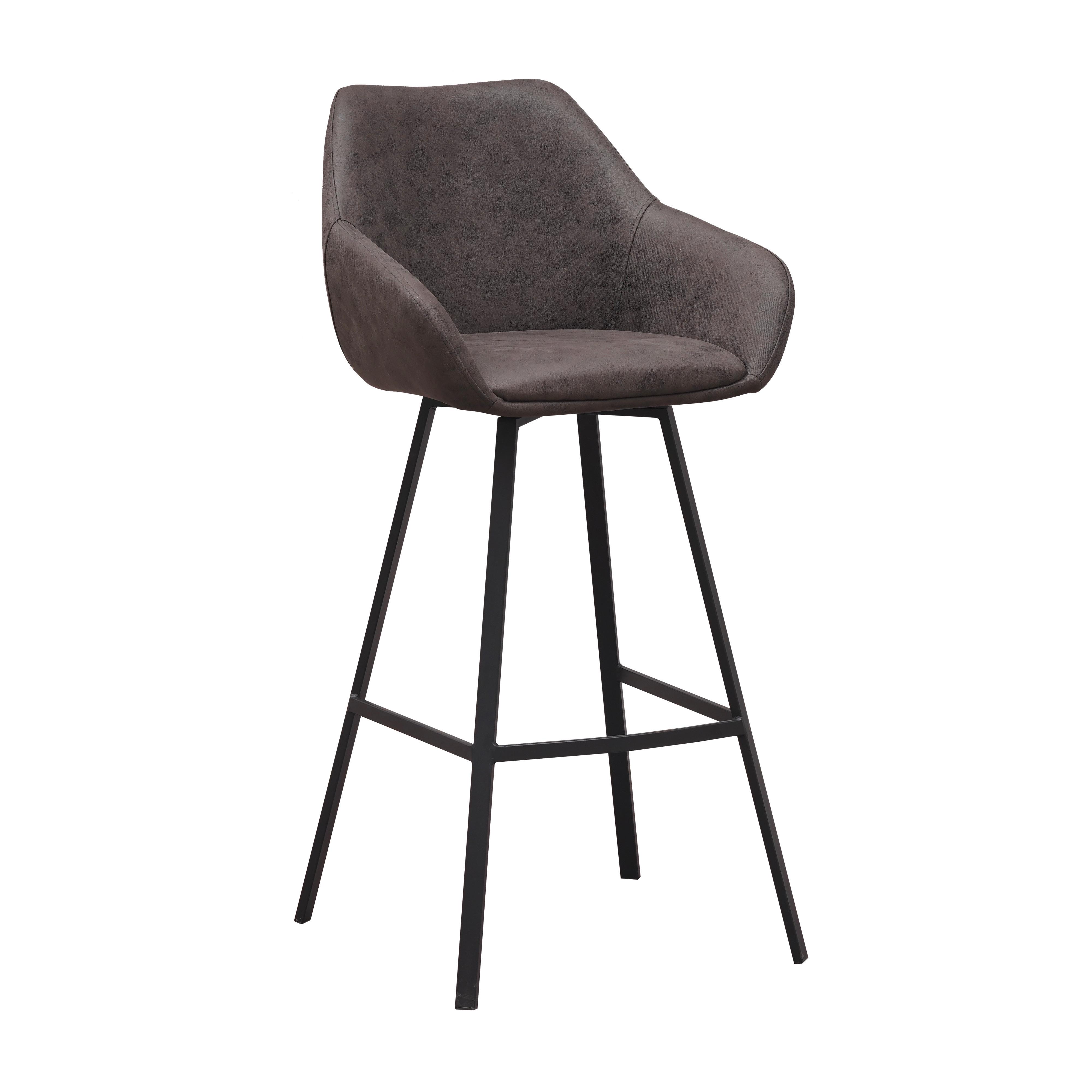 Barhocker-Set Casper Anthrazit B: 50 cm - Anthrazit/Schwarz, MODERN, Textil/Metall (50/112/60cm) - MID.YOU