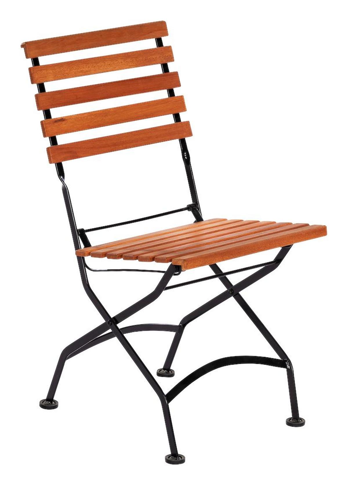 Gartenmöbel Set 3-Tlg Schlossgarten Echtholz/Metall - Schwarz/Naturfarben, ROMANTIK / LANDHAUS, Holz/Metall - Gardenson