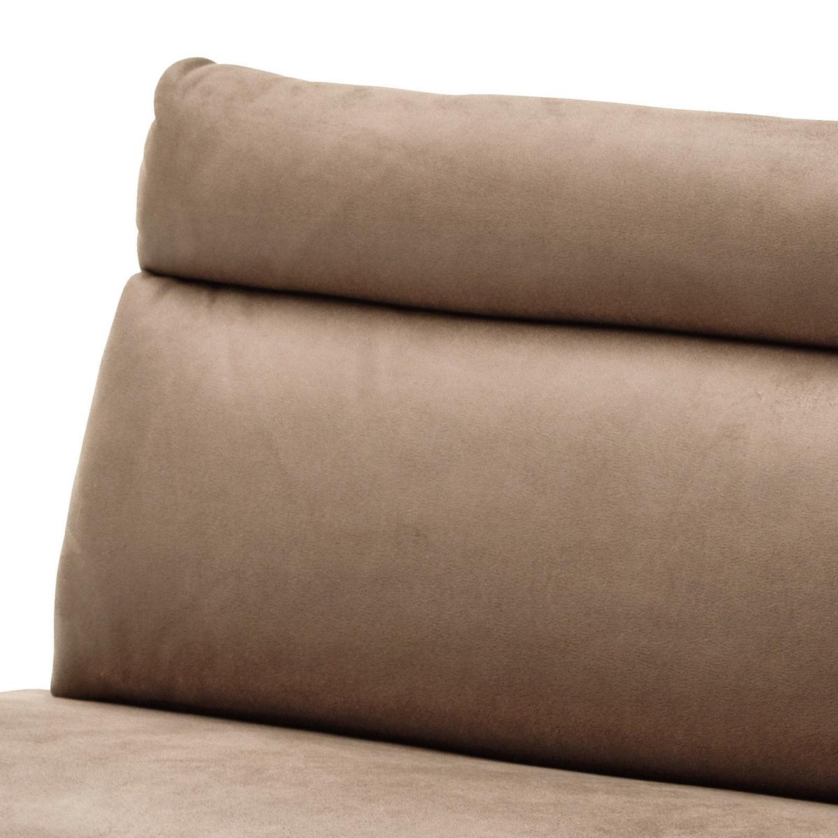 Sitzbank Mit Lehne Sandfarben Rabea B: 180 Cm - Sandfarben/Edelstahlfarben, Design, Textil/Metall (180/98/70cm) - Livetastic