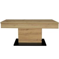 Couchtisch Lift Eiche Artisan/schwarz B: 110cm - Schwarz/Eiche Artisan, Design, Holzwerkstoff/Metall (110/58-77/60cm) - MID.YOU