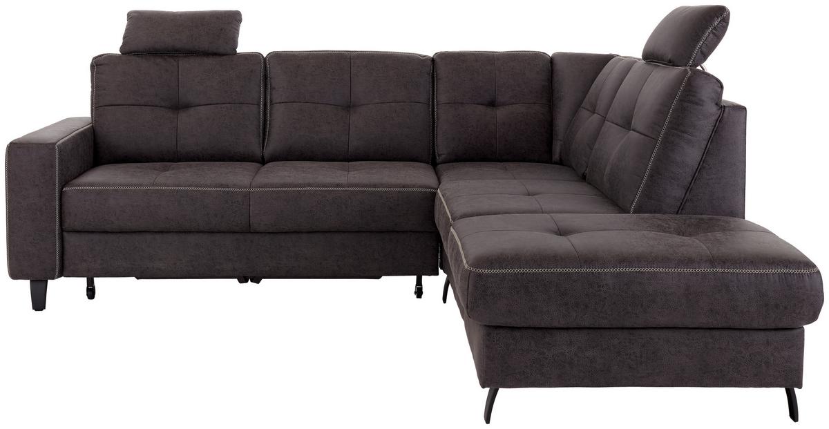 Ecksofa mit Schlaffunktion & Bettkasten Varese Anthrazit - Anthrazit/Beige, MODERN, Textil (237/219cm) - James Wood