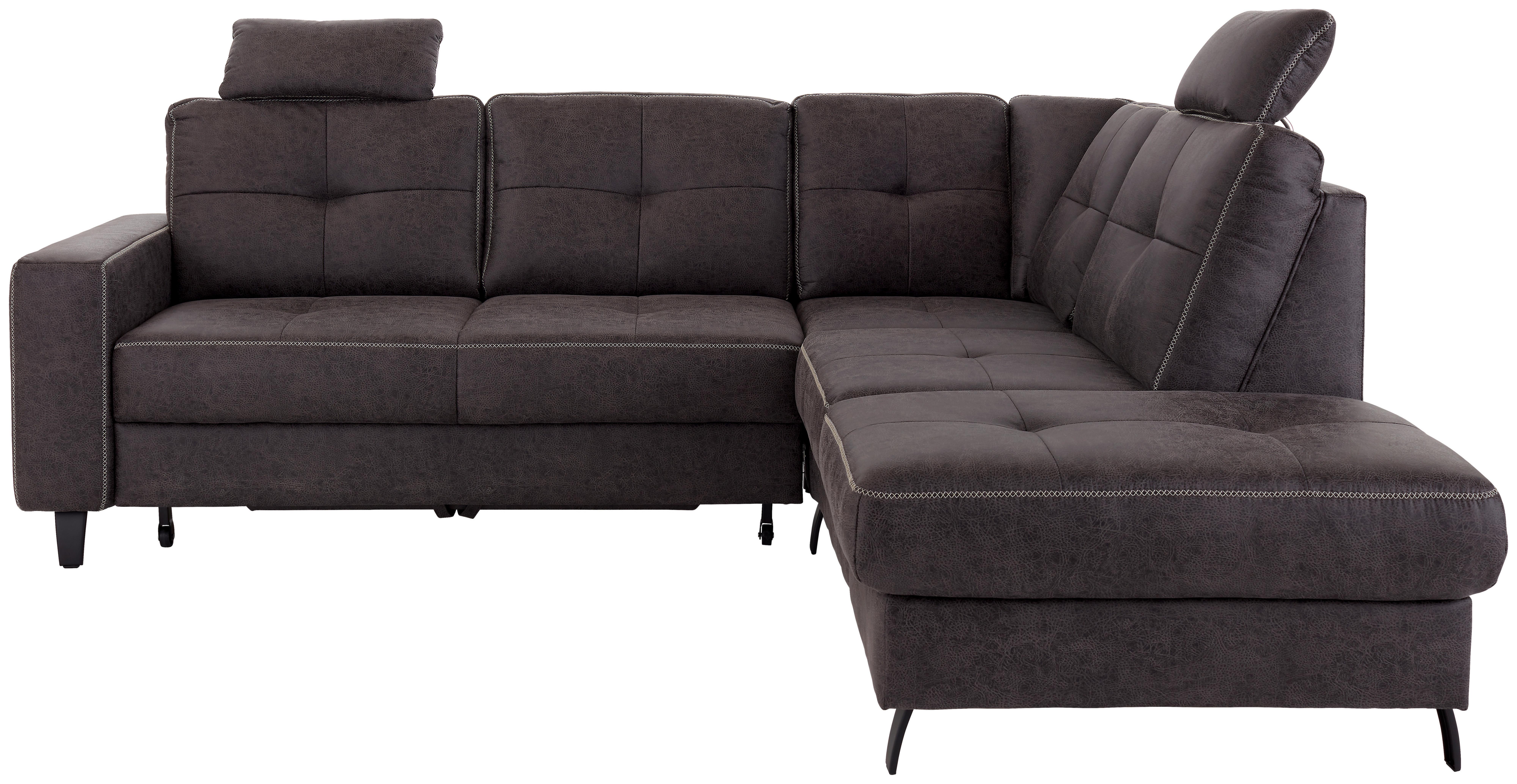 Ecksofa mit Schlaffunktion + Bettkasten Varese, Mikrofaser