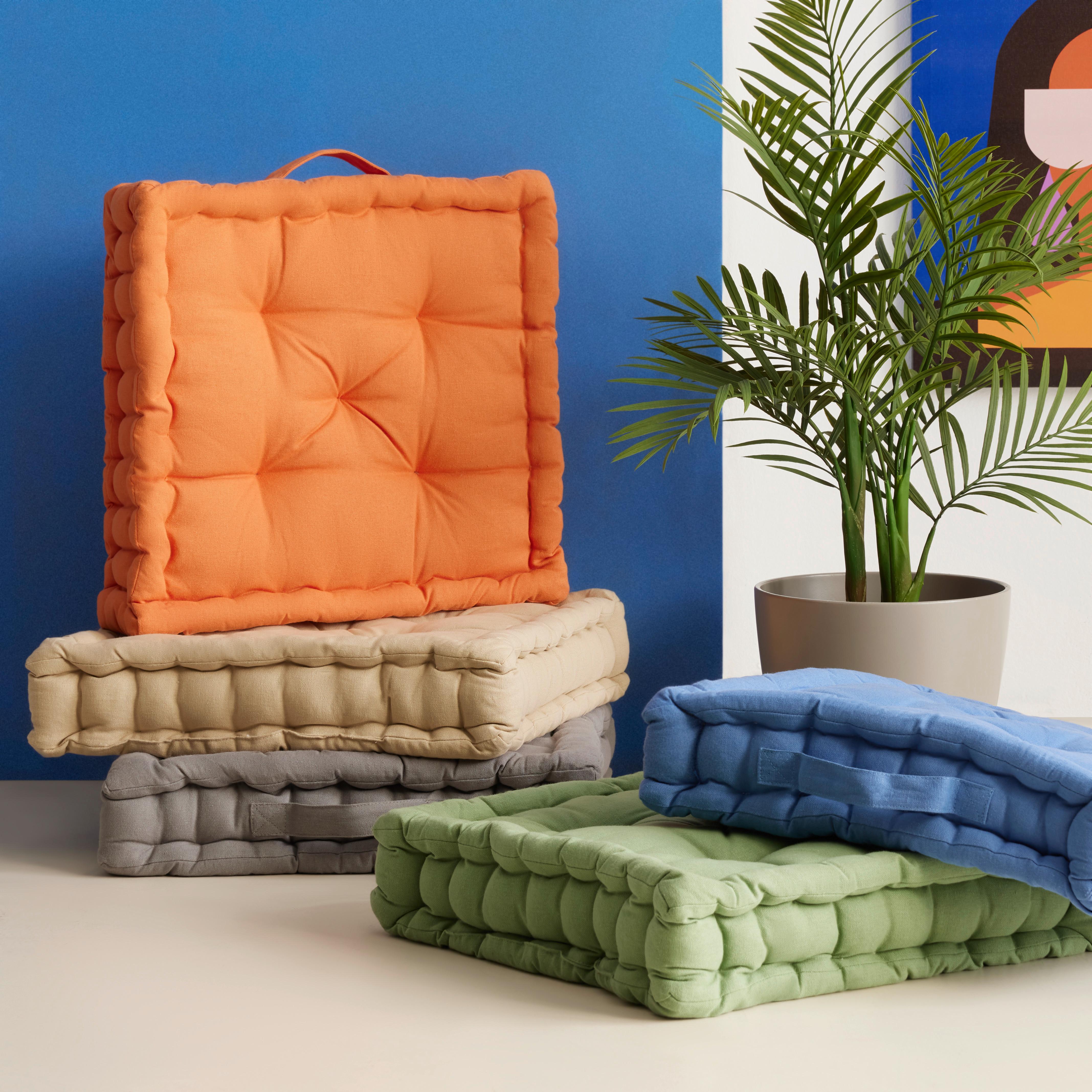 Boxkissen BO BO - modrá, textil (40/40/6cm) - Modern Living