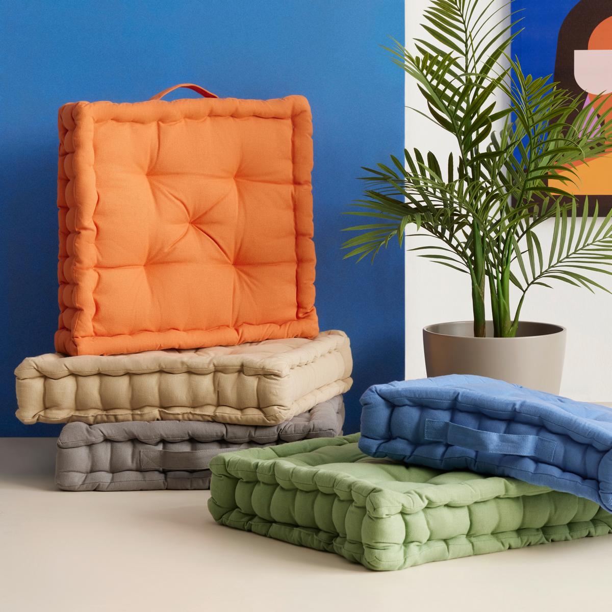 Boxkissen BO BO - modrá, textil (40/40/6cm) - Modern Living