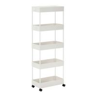 Regál na kolečkách SANDRO bílý - bílá, Moderní, kov/plast (40/116/22cm) - P & B