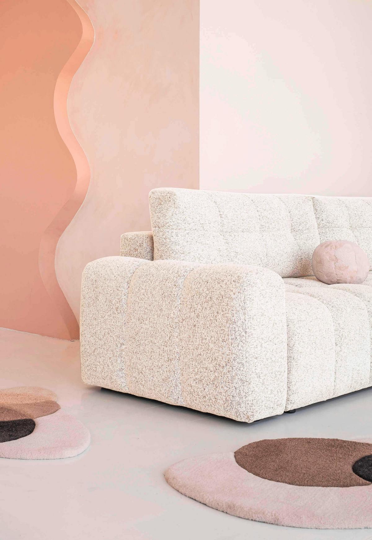 Ecksofa Lulu Beige S: 268x184cm - Beige/Schwarz, Design, Textil (268/184cm) - MID.YOU