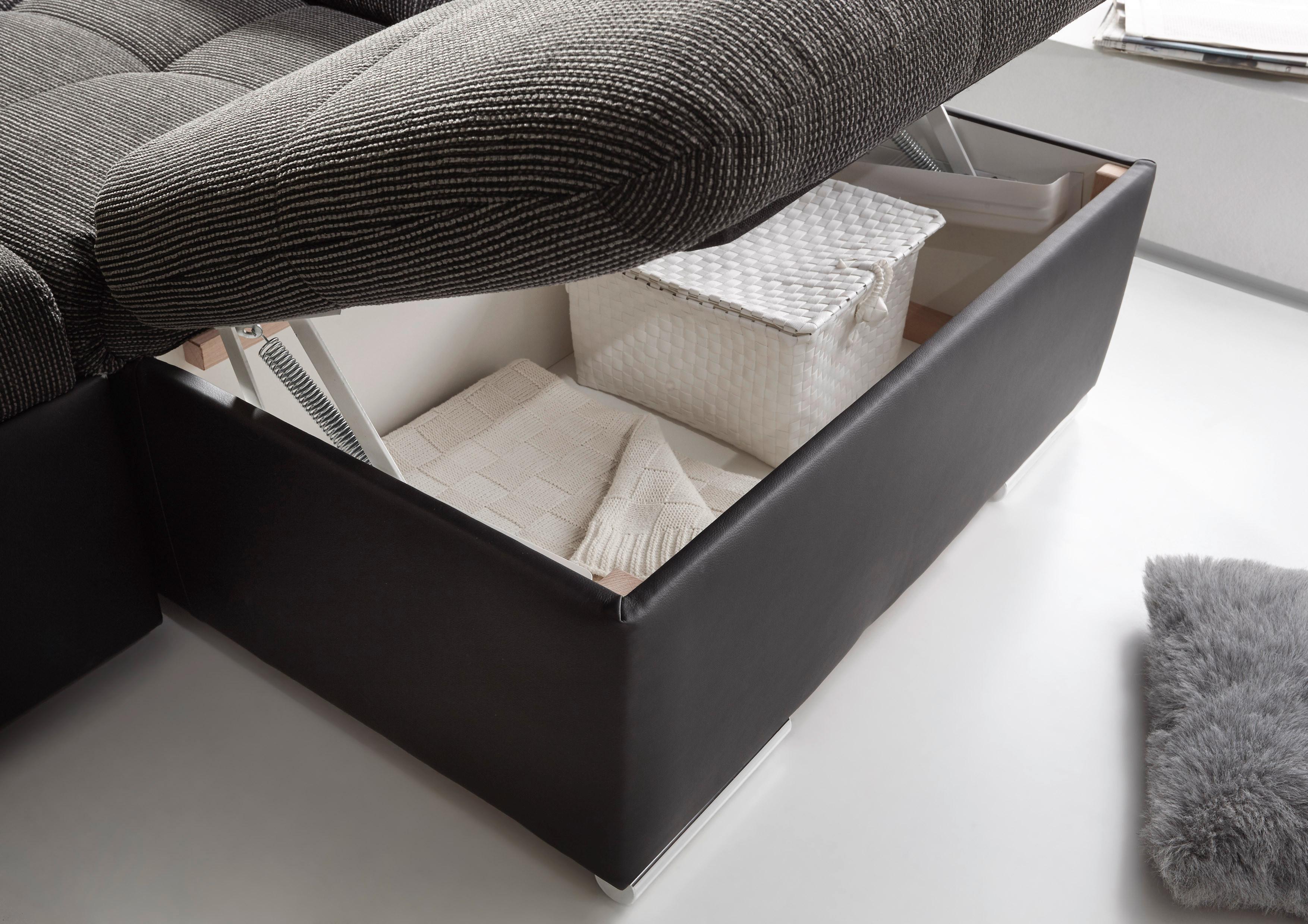 Sedacia súprava v tvare U JAKARTA sivá / čierna - čierna/sivá, Design, textil/plast (218/324/170cm) - MID.YOU