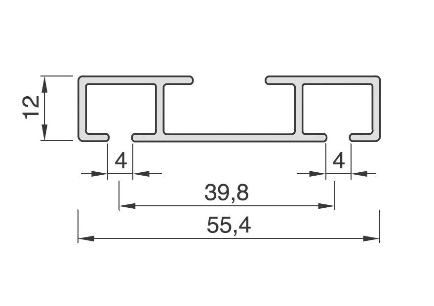 Vorhangschiene 2-läufig 240 cm