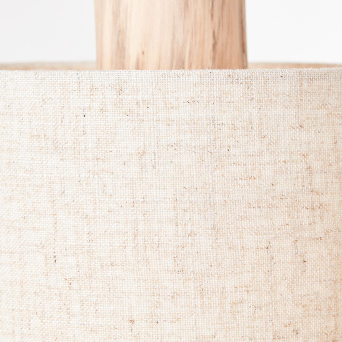 Pendelleuchte 99538/96 Pia - Schwarz/Naturfarben, Natur, Holz/Textil (80/20/130cm) - Brilliant