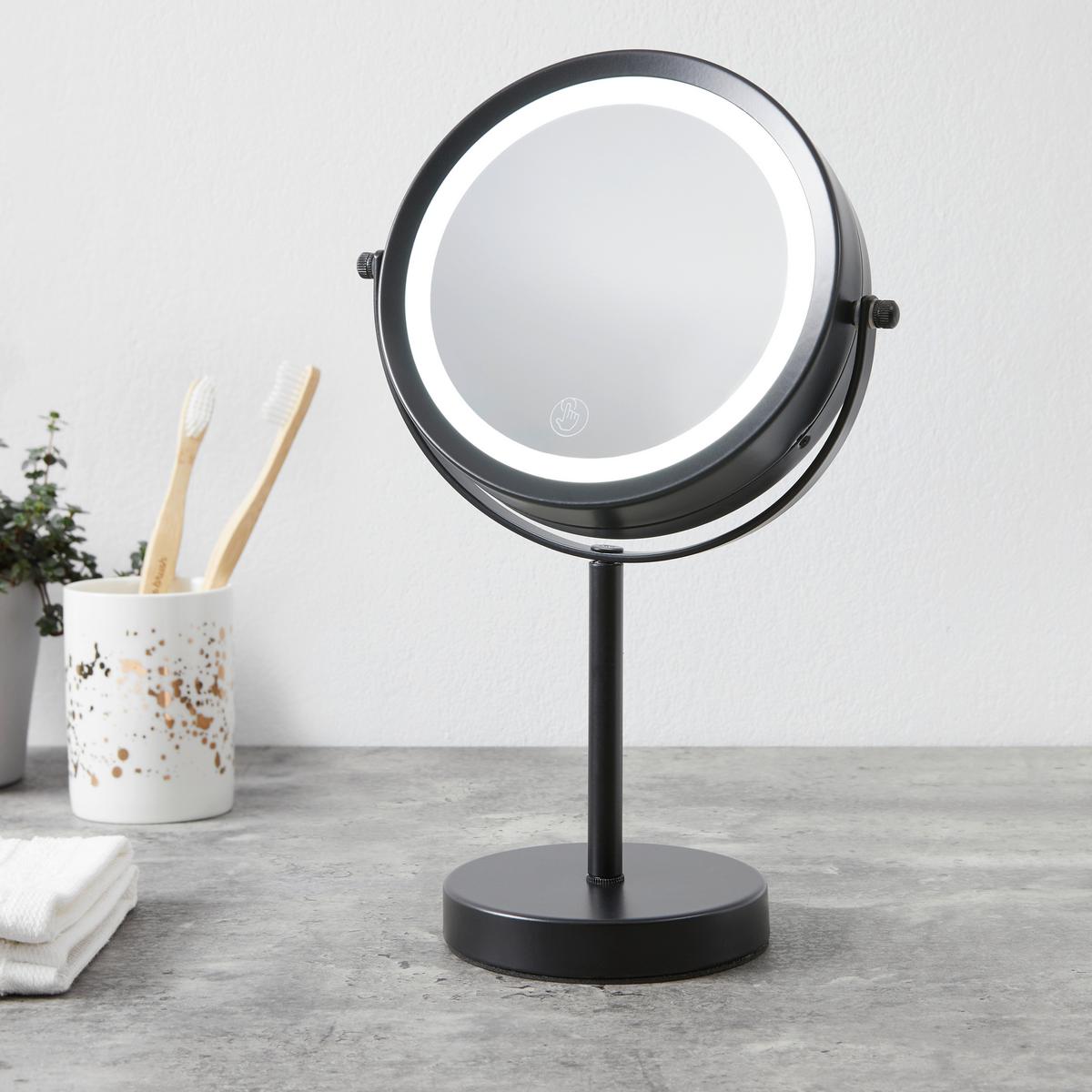 ZRKADLO S OSVETLENÍM MIRRI 1-EXT- - čierna, Modern, kov/sklo (21/32/21cm) - Mömax