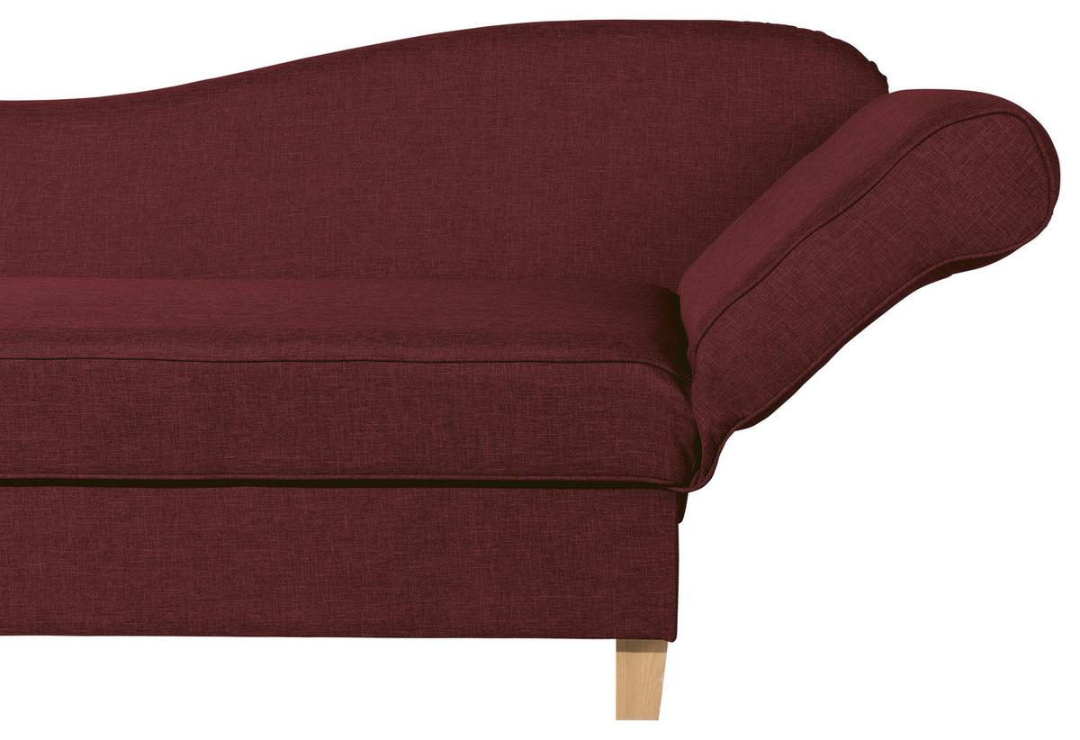 Recamiere Selma Rot Rechts Mit Bettkasten+schlaffunktion - Rot/Buchefarben, Design, Textil (190/88/82cm) - Max Winzer