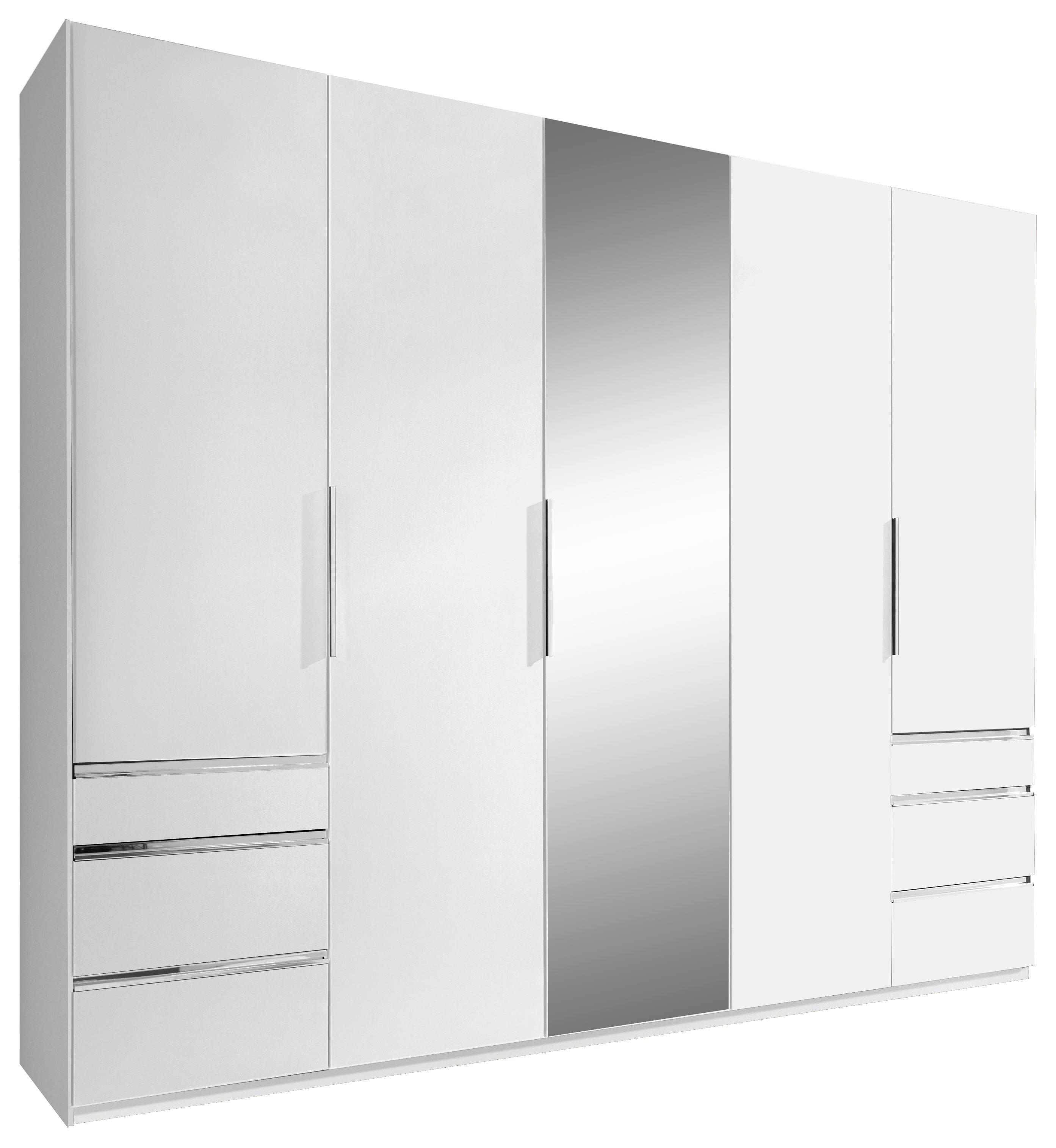 Drehtürenschrank Level 36a B:250cm Alpinweiß Dekor - Weiß, MODERN, Glas/Holzwerkstoff (250/216/58cm)