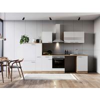 KÜCHENBLOCK Merle Weiß B: 310 cm - Eichefarben/Weiß, Basics, Glas/Holzwerkstoff (310cm) - Respekta