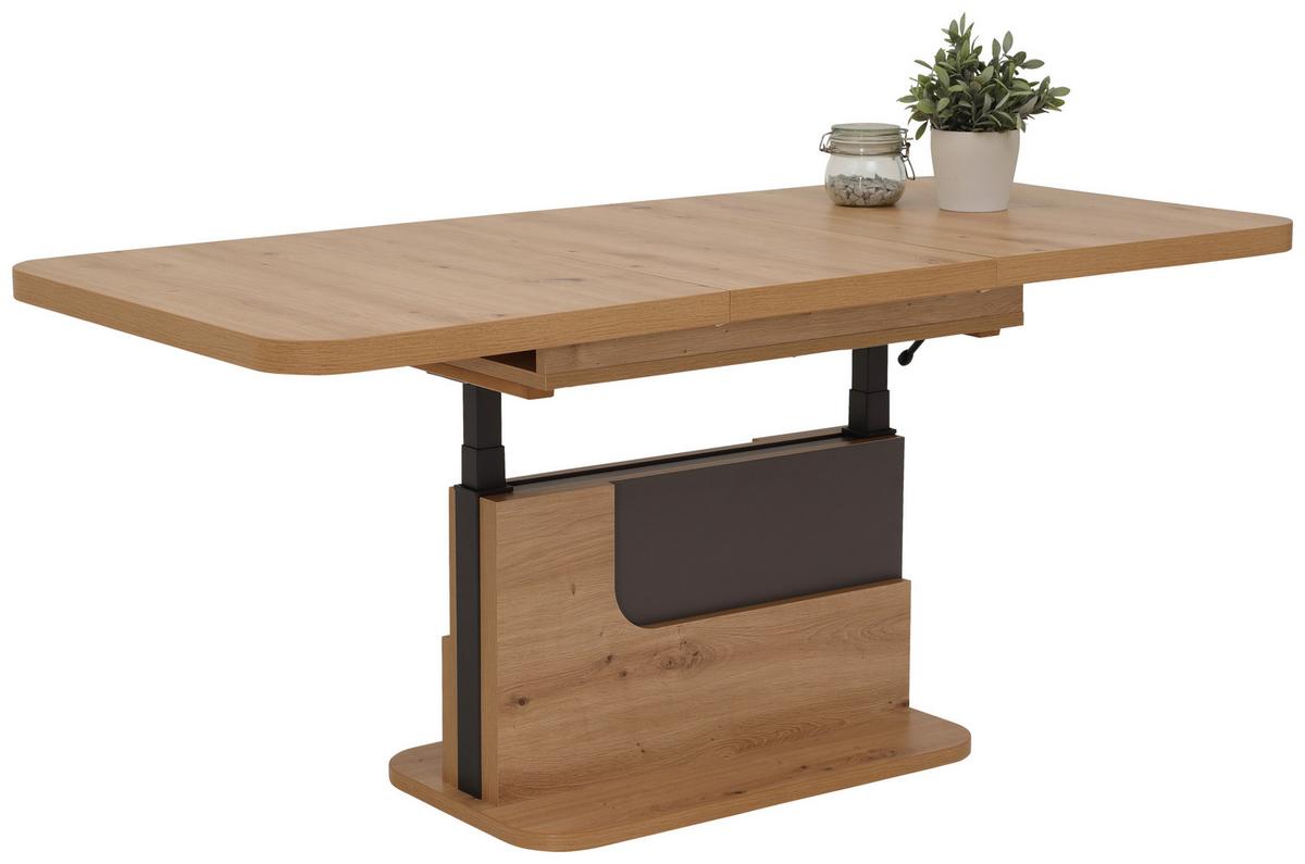 Couchtisch höhenverstellbar + ausziehbar Herbert Eiche Dekor - Eichefarben/Anthrazit, MODERN, Holzwerkstoff (150/70/76cm) - MID.YOU